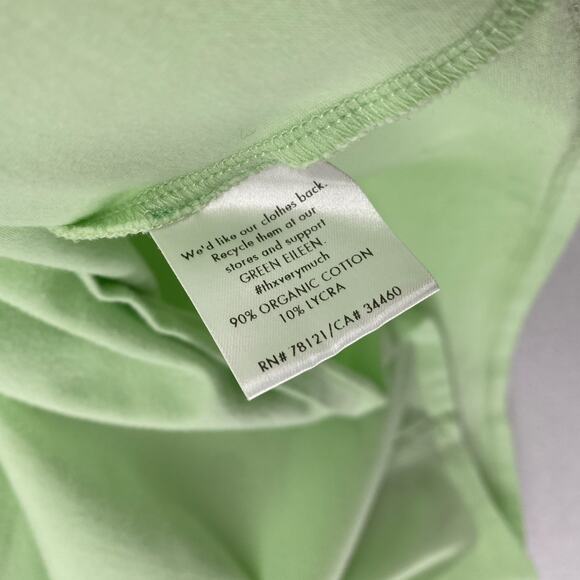 EILEEN FISHER Top XL Organic Cotton Stretch Jersey Scoop Neck 3/4 Sleeve Green - Picture 8 of 14